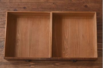 アンティーク家具　和製アンティーク　モールガラスがおしゃれなキャビネット(収納棚、戸棚、本箱)