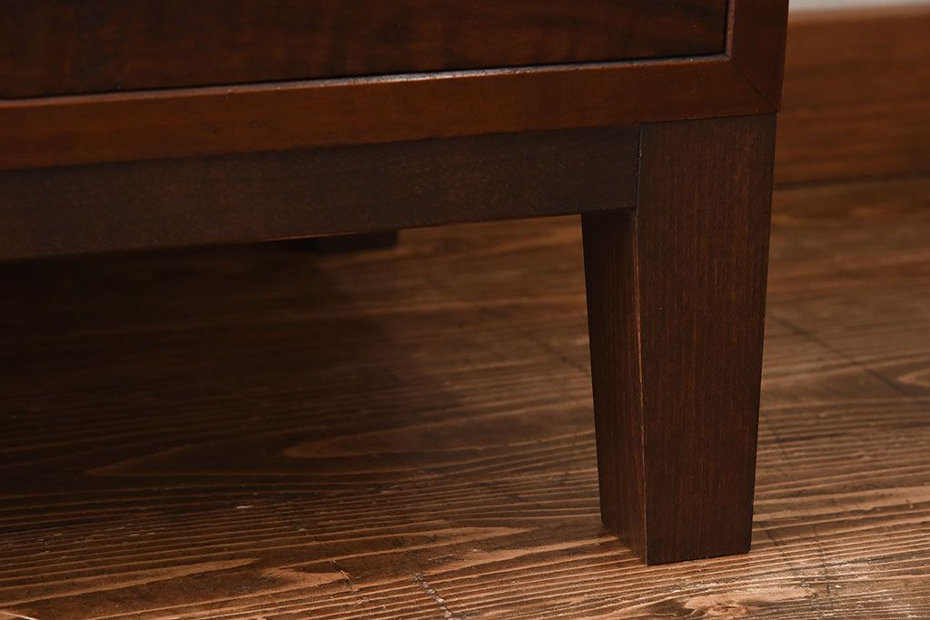 アンティーク家具　和製アンティーク　モールガラスがおしゃれなキャビネット(収納棚、戸棚、本箱)