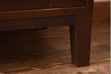 アンティーク家具　和製アンティーク　モールガラスがおしゃれなキャビネット(収納棚、戸棚、本箱)