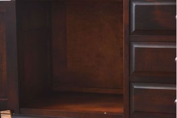 中古　北海道民芸家具　シックな雰囲気漂う大きな重ね食器棚(カップボード、収納棚)