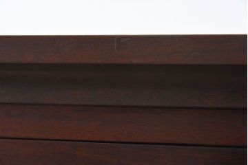 中古　北海道民芸家具　シックな雰囲気漂う大きな重ね食器棚(カップボード、収納棚)