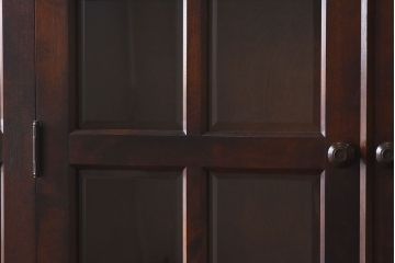 中古　北海道民芸家具　シックな雰囲気漂う大きな重ね食器棚(カップボード、収納棚)