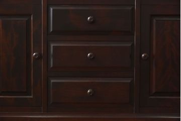 中古　北海道民芸家具　シックな雰囲気漂う大きな重ね食器棚(カップボード、収納棚)