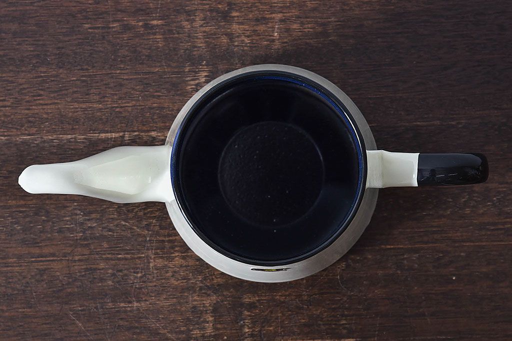 アンティーク雑貨　昭和レトロ　福島琺瑯　月星印　琺瑯製コーヒーポット(ケトル、水差し)・箱付き