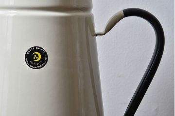 アンティーク雑貨　昭和レトロ　福島琺瑯　月星印　琺瑯製コーヒーポット(ケトル、水差し)・箱付き