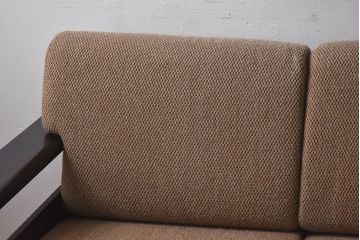 【H様ご成約済み】中古　北海道民芸家具　重厚な佇まいのトリプルソファ(3人掛けソファ、アームソファ)