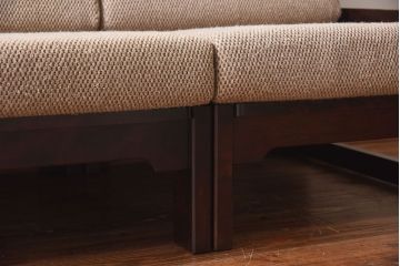 【H様ご成約済み】中古　北海道民芸家具　重厚な佇まいのトリプルソファ(3人掛けソファ、アームソファ)