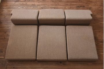 【H様ご成約済み】中古　北海道民芸家具　重厚な佇まいのトリプルソファ(3人掛けソファ、アームソファ)