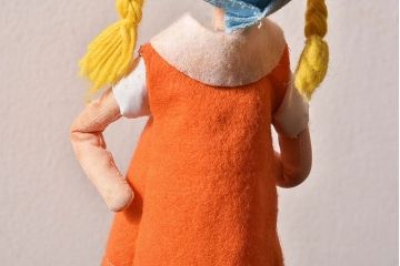アンティーク雑貨　昭和レトロ　ポーズ人形(文化人形)・外箱付き(1)