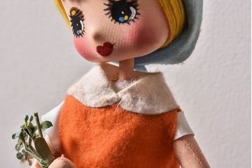 アンティーク雑貨　昭和レトロ　ポーズ人形(文化人形)・外箱付き(2)