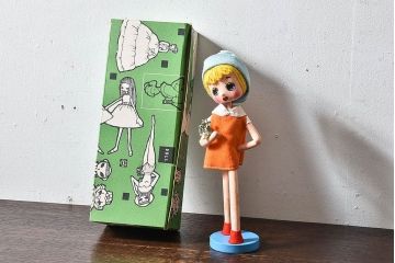 アンティーク雑貨　昭和レトロ　ポーズ人形(文化人形)・外箱付き(2)