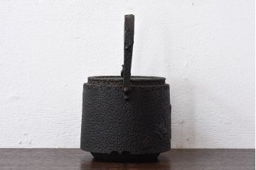 アンティーク雑貨　アンティーク　明治大正期　清光堂造　鹿楓紋鉄瓶