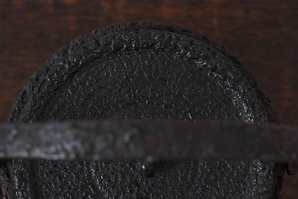 アンティーク雑貨　アンティーク　明治大正期　清光堂造　鹿楓紋鉄瓶