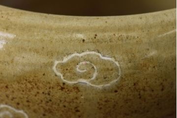 アンティーク雑貨　アンティーク　明治大正期　雲鶴紋瓶掛火鉢(茶道具)