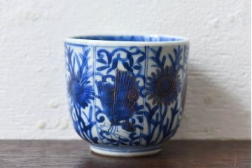 アンティーク雑貨　アンティーク　幕末明治期　色絵金彩湯呑(蕎麦猪口)