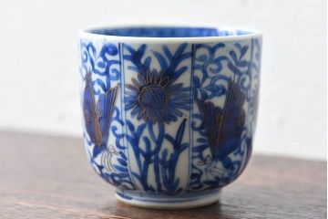 アンティーク雑貨　アンティーク　幕末明治期　色絵金彩湯呑(蕎麦猪口)