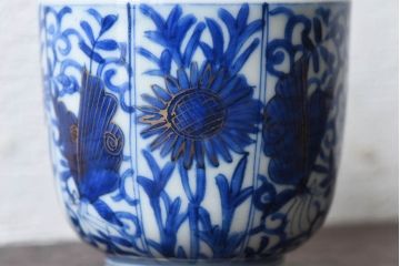 アンティーク雑貨　アンティーク　幕末明治期　色絵金彩湯呑(蕎麦猪口)