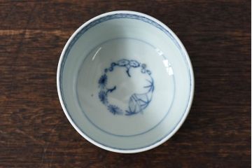 幕末〜明治期　伊万里焼　染付蛸唐草文　湯呑碗(蕎麦猪口、向付)(1)