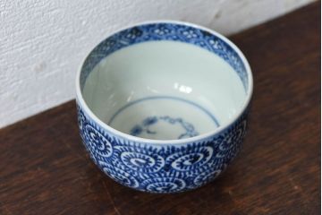 幕末〜明治期　伊万里焼　染付蛸唐草文　湯呑碗(蕎麦猪口、向付)(2)