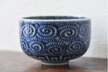 幕末〜明治期　伊万里焼　染付蛸唐草文　湯呑碗(蕎麦猪口、向付)(2)