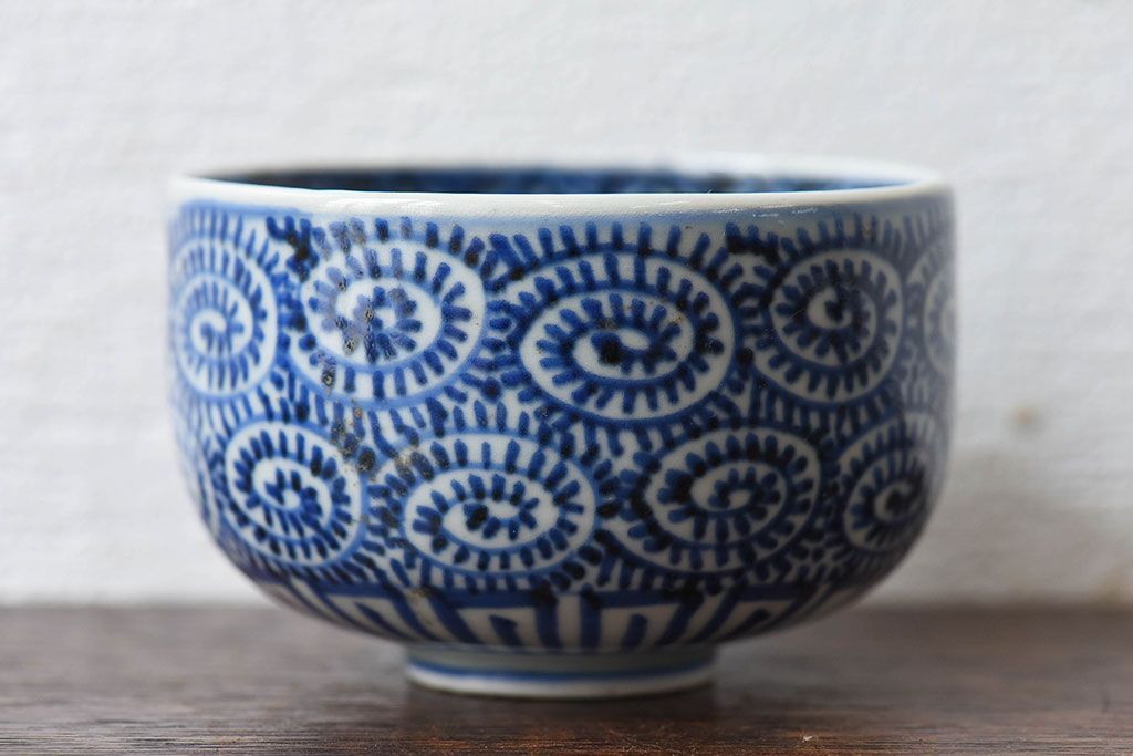 幕末〜明治期　伊万里焼　染付蛸唐草文　湯呑碗(蕎麦猪口、向付)(2)