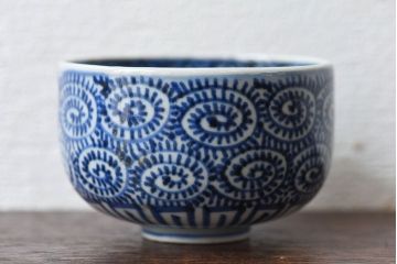 幕末〜明治期　伊万里焼　染付蛸唐草文　湯呑碗(蕎麦猪口、向付)(2)