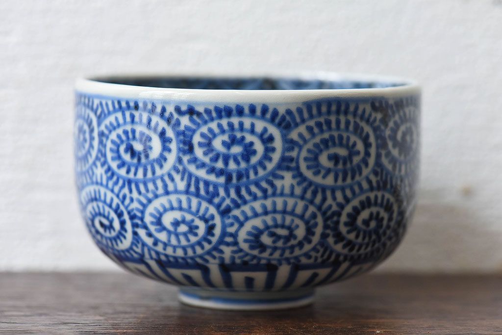 幕末〜明治期　伊万里焼　染付蛸唐草文　湯呑碗(蕎麦猪口、向付)(2)