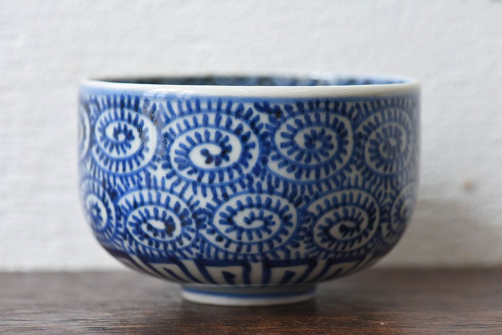 幕末〜明治期　伊万里焼　染付蛸唐草文　湯呑碗(蕎麦猪口、向付)(2)