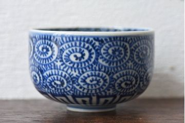 幕末〜明治期　伊万里焼　染付蛸唐草文　湯呑碗(蕎麦猪口、向付)(2)