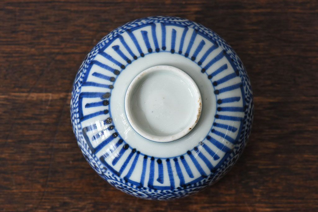 幕末〜明治期　伊万里焼　染付蛸唐草文　湯呑碗(蕎麦猪口、向付)(2)