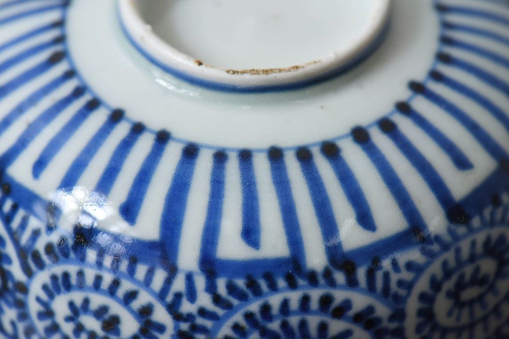 幕末〜明治期　伊万里焼　染付蛸唐草文　湯呑碗(蕎麦猪口、向付)(2)