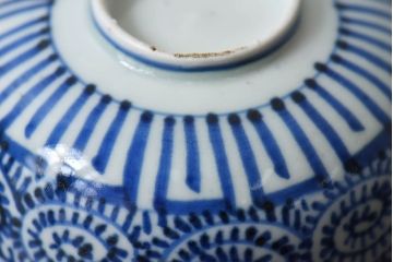 幕末〜明治期　伊万里焼　染付蛸唐草文　湯呑碗(蕎麦猪口、向付)(2)