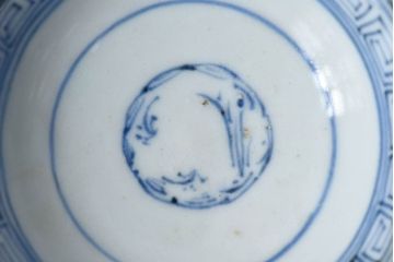 江戸時代後期　伊万里焼　染付　蓋茶碗2客セット(1)