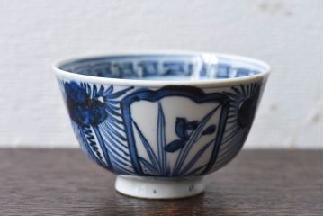 江戸時代後期　伊万里焼　染付　蓋茶碗2客セット(1)