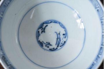 江戸時代後期　伊万里焼　染付　蓋茶碗2客セット(1)