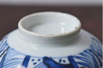 江戸時代後期　伊万里焼　染付　蓋茶碗2客セット(1)