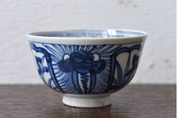 江戸時代後期　伊万里焼　染付　蓋茶碗2客セット(2)