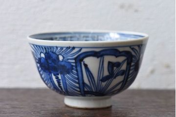 江戸時代後期　伊万里焼　染付　蓋茶碗2客セット(2)