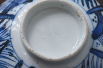 江戸時代後期　伊万里焼　染付　蓋茶碗2客セット(2)