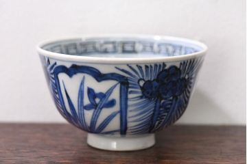 江戸時代後期　伊万里焼　染付　蓋茶碗2客セット(3)
