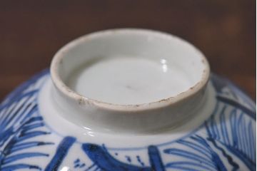 江戸時代後期　伊万里焼　染付　蓋茶碗2客セット(3)