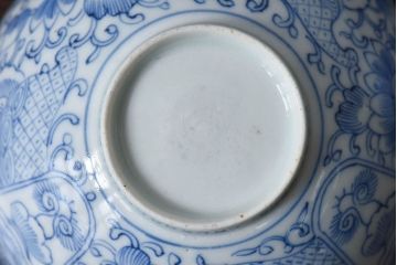 江戸時代後期　伊万里焼　線描染付　蓋茶碗2客セット