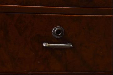 レトロ家具　昭和レトロ　結霜ガラスがおしゃれな扉付き小引き出し(小物収納)