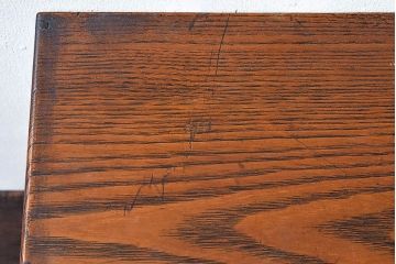 レトロ家具　昭和レトロ　結霜ガラスがおしゃれな扉付き小引き出し(小物収納)