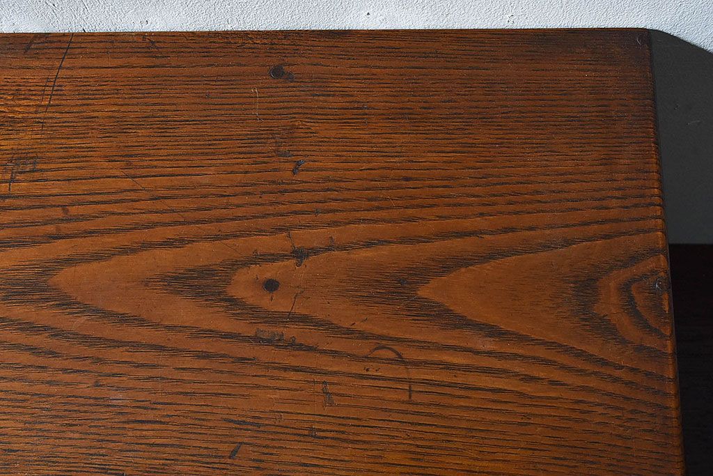 レトロ家具　昭和レトロ　結霜ガラスがおしゃれな扉付き小引き出し(小物収納)