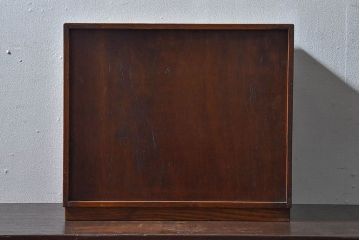 レトロ家具　昭和レトロ　結霜ガラスがおしゃれな扉付き小引き出し(小物収納)