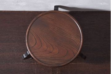 アンティーク雑貨　和製アンティーク　木目と質感が味わい深い総ケヤキ材の花台(飾り台)