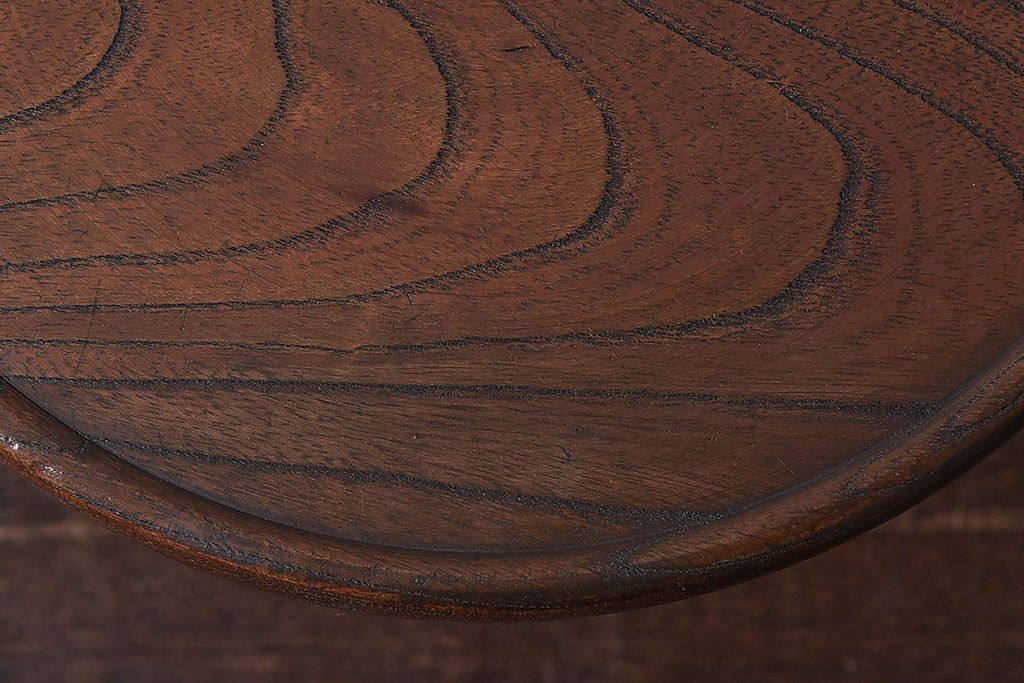 アンティーク雑貨　和製アンティーク　木目と質感が味わい深い総ケヤキ材の花台(飾り台)