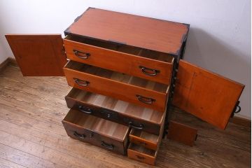 アンティーク家具　観音開き戸　アンティークチェスト(衣装箪笥、引き出し、重ね箪笥)