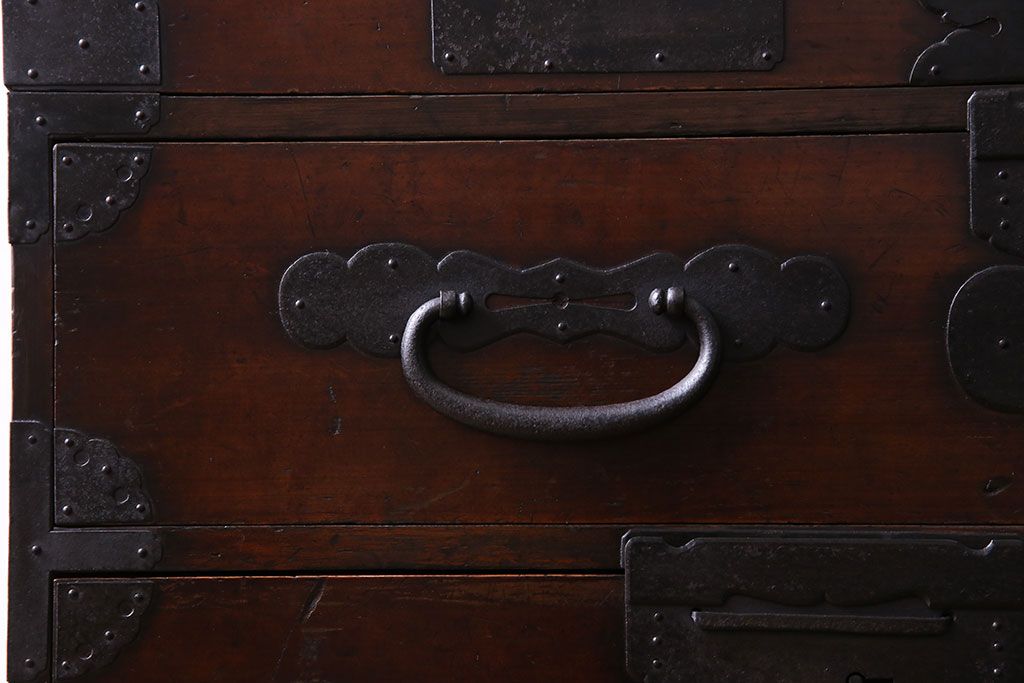 アンティーク家具　観音開き戸　アンティークチェスト(衣装箪笥、引き出し、重ね箪笥)